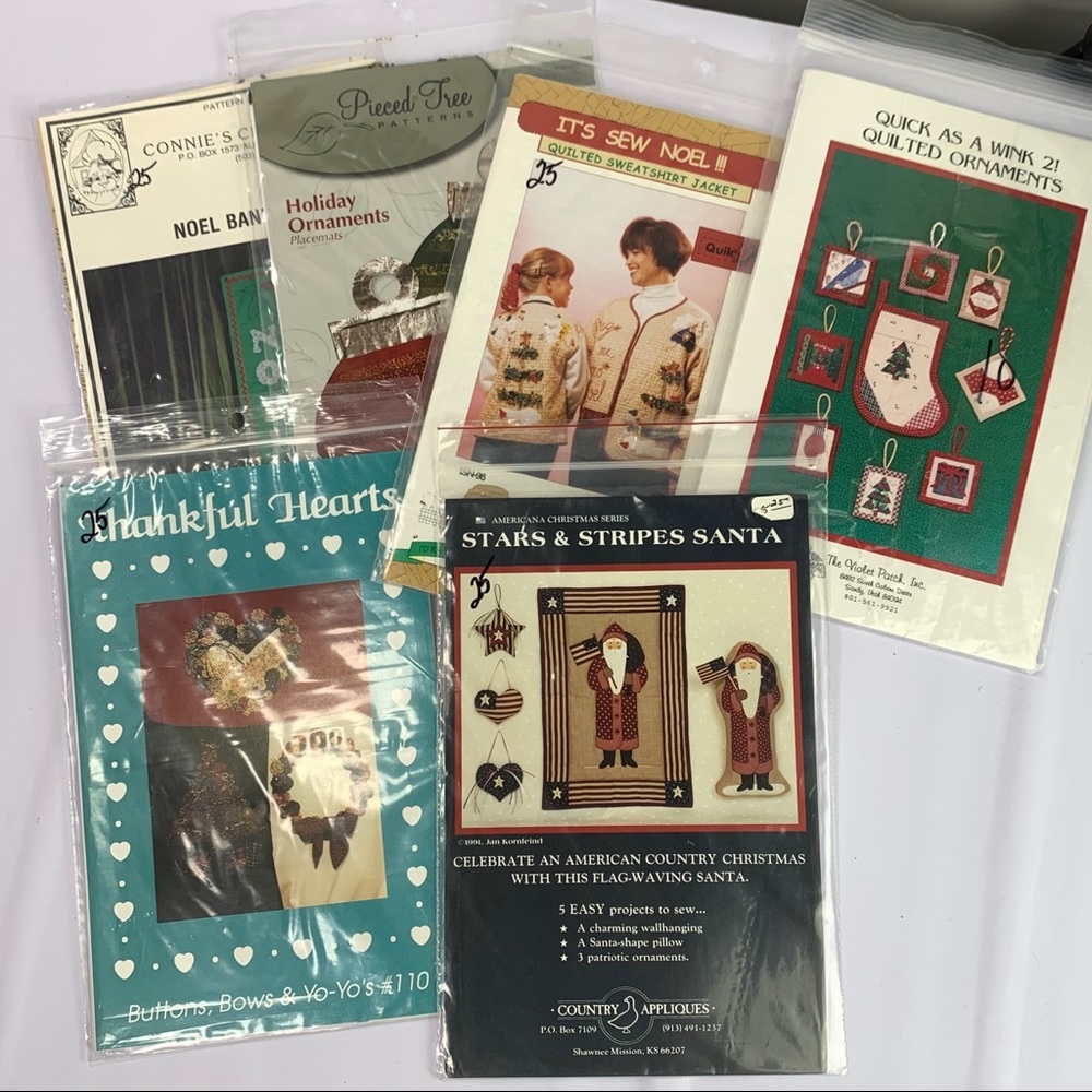 5 Vintage Christmas Decorations Quilted Patterns